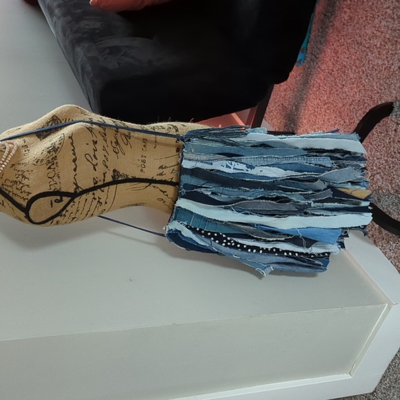 Handbags - Custom jean fringe purse